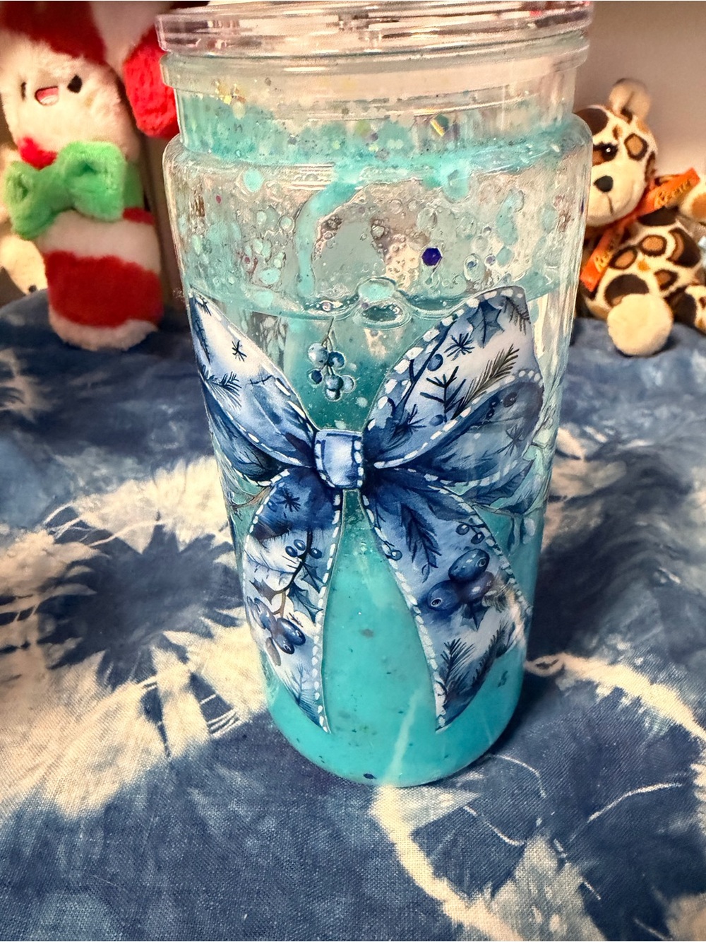 Lava Snow Globe Cup with Bow Wrap Tumbler